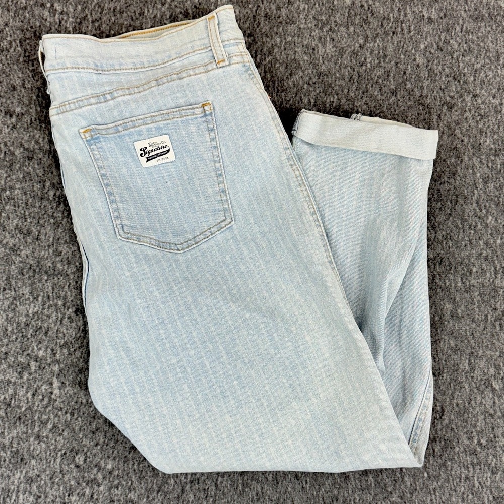 Levi Strauss Signature Gold Boyfriend Jeans Light Wash Stretch Womens 16